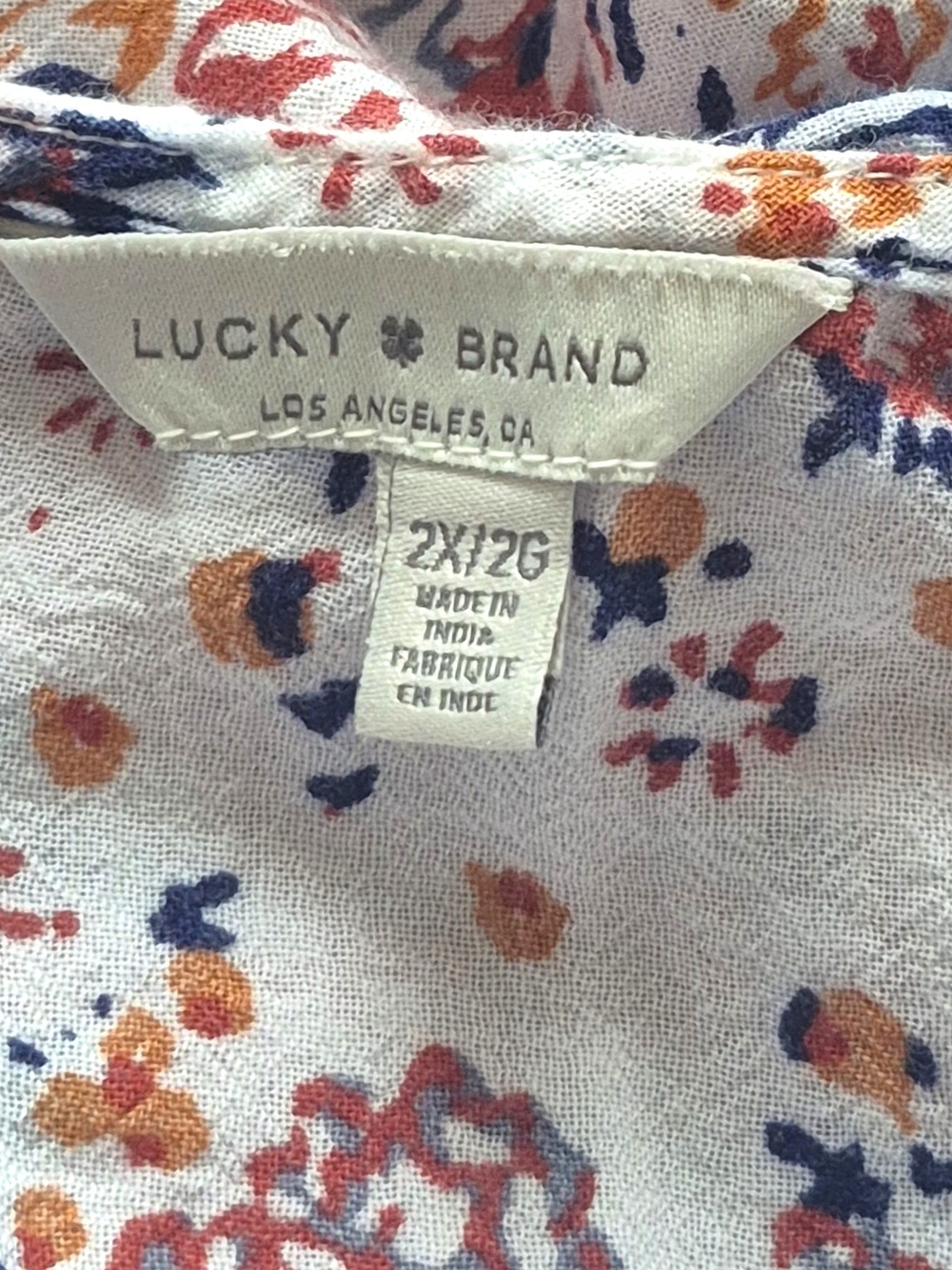 Lucky 2X Floral Border Print Cotton Maxi WesternBoho V Neck Drawstring Coastal - Picture 8 of 9